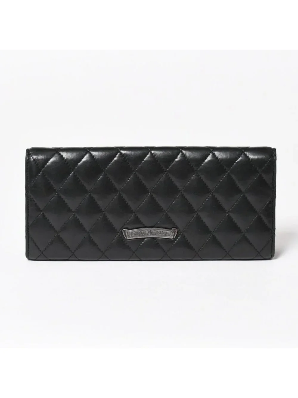Chrome Hearts Dinner Clutch Large Cross Matelasse Lambskin Black